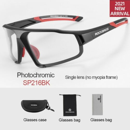 Occhiali da sole da ciclismo RockBros fotocromatici avvolgenti con lenti trasparenti occhiali sportivi - Foto 1 di 17