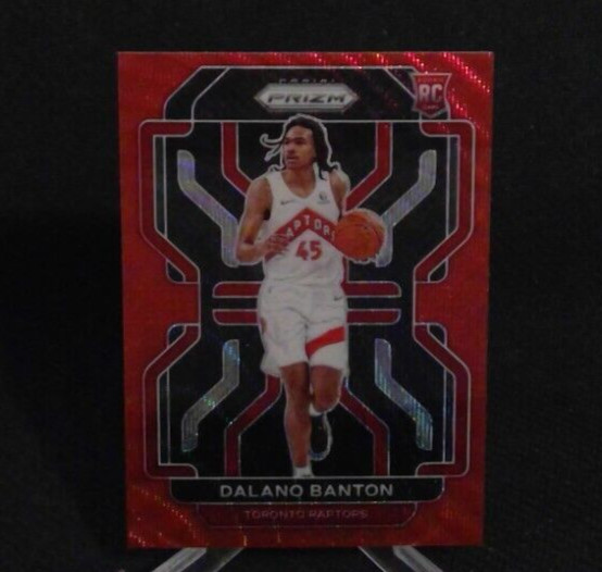 2021-22 Panini Prizm Red Ruby Wave #328 Dalano Banton RC Rookie Toronto Raptors