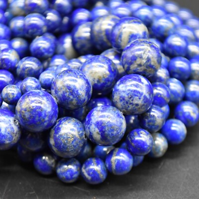Lapislazuli (mehr Gold) Runde Perlen 4 6 8 10 12 mm, 14 Zoll, für Schmuckherstellung