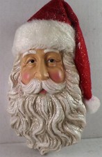 Classic SANTA ORNAMENT felt  faux fur Hat 6" x 4" Raz Imports Incredible Detail