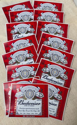 15 Vintage 40 oz. Budweiser ''King Of Beers'' Bottle Labels ~ Unused