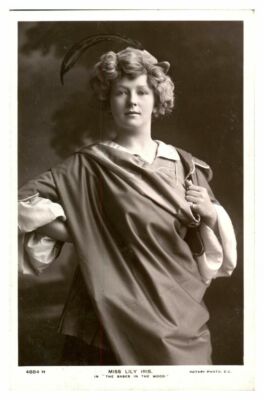 Antike RPPC Postkarte Miss Lily Iris Schauspielerin Bühne Music Hall Theater 