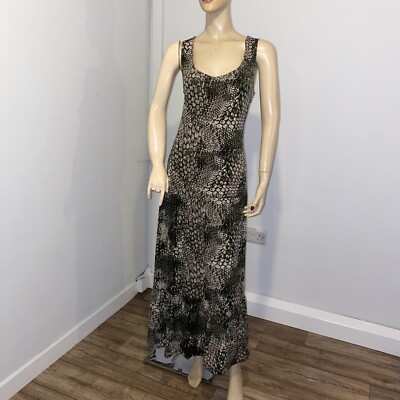 Joanna Hope long maxi dress snake print sleeveless stretchy size 12 | eBay  UK