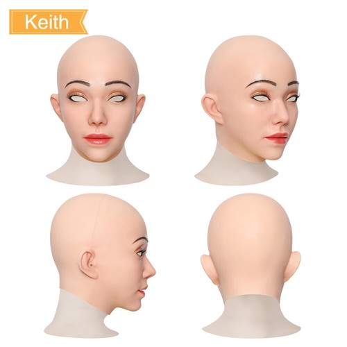 Anzi Realistic Silicone Caucasian Female Head Mask Collar Crossdresser For DQ - Picture 3 of 20