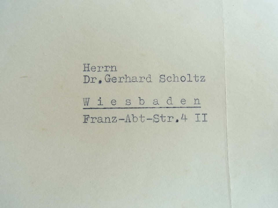 Opera Singer Wilhelm Strienz (19001987) Sign Letter Berlin 1941 An G