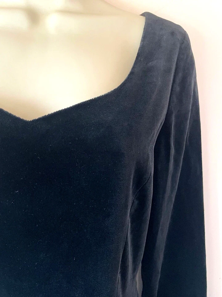 Stunning Laura Ashley Vintage Black Velvet Dress UK 10 US 6 Holiday Princess - Image 2 of 4