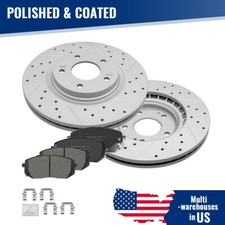 Front Drilled Rotors Ceramic Brake Pads for Hyundai Sonata Kia Optima 2016-2020