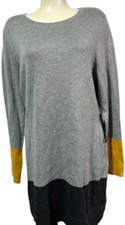 Nicole Miller Women's Sweater Dress Crew Neck Multi Color Block Size XL NWT NEW