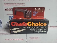Chef's Choice Manual Diamond Handheld Commercial Knife Sharpener 2 Stage 450 NEW