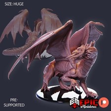 Adult Black Dragon Epic Miniatures Monster RPG D D Pathfinder 3D Print