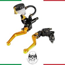 🇮🇹 KIT COPPIA LEVA FRIZIONE POMPA FRENO MOTO UNIVERSALE CAFE RACER CUSTOM ORO