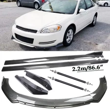 For Chevrolet Impala Carbon Fiber Front Bumper Lip Spoiler & Side Skirt Body