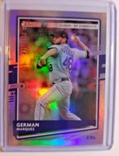 2020 DONRUSS CAREER STAT LINE GERMAN MARQUEZ 428/500 (m)