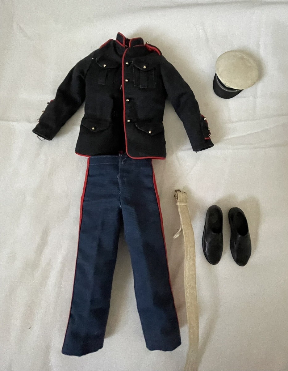 VINTAGE GI JOE 1964 MARINE PAINTED BROWN HAIR Dress Blue Uniform