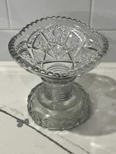 Vintage McKee Pressed Glass Punch Bowl Base Stand 5.75”D X 5.25”H
