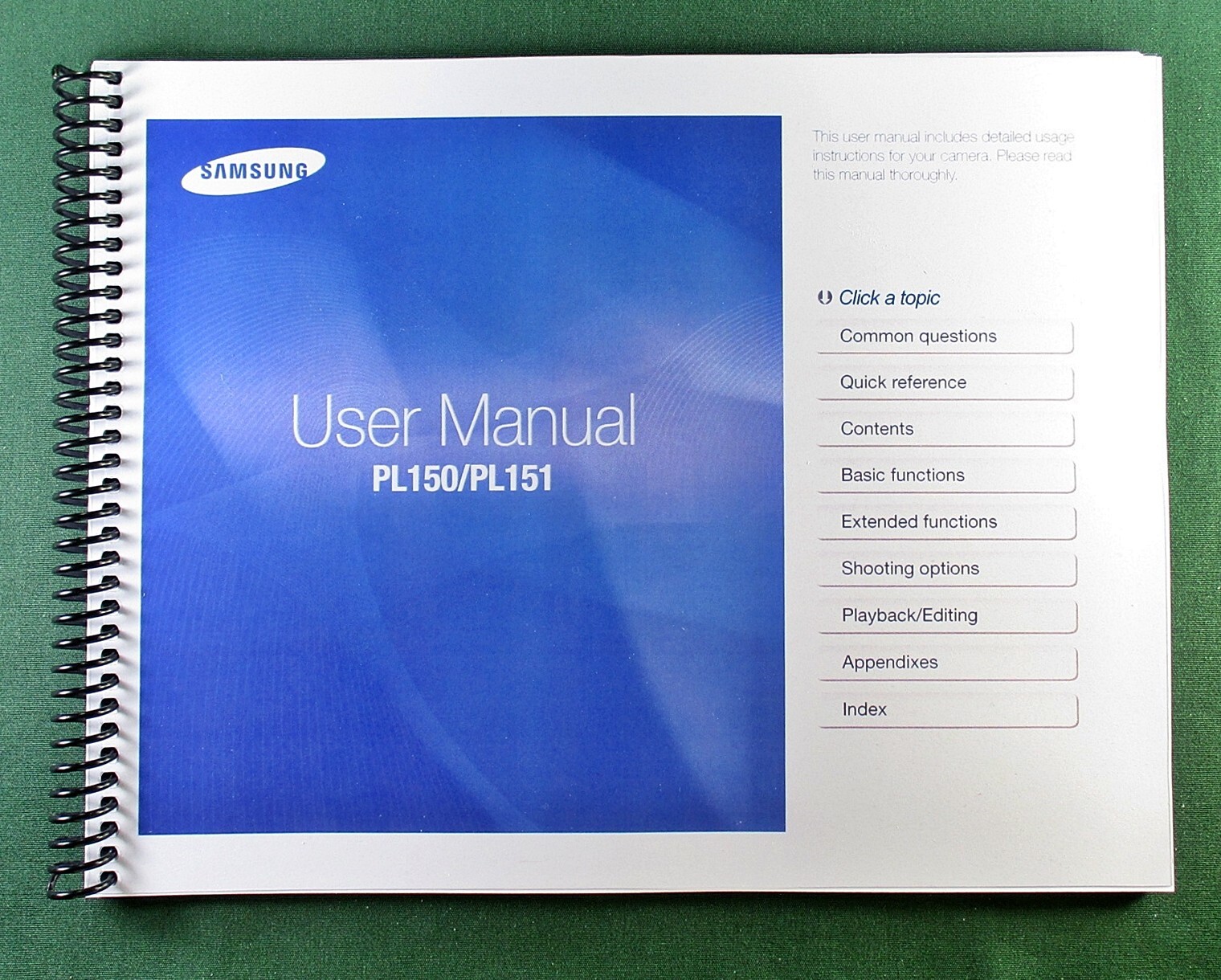 Samsung PL150 PL151 User'S Manual: Full Color 108 Pages.