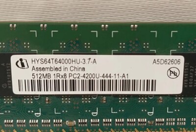 Qimonda - RAM Memory - 512MB - HYS64T64000HU-3 7-A - A5D62401 - Uded/Tested!