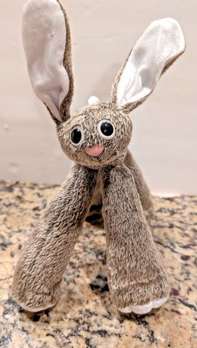 Y2K Limbo Legs Plush Taylor the Bunny, Jakks Pacific 2000 Grey