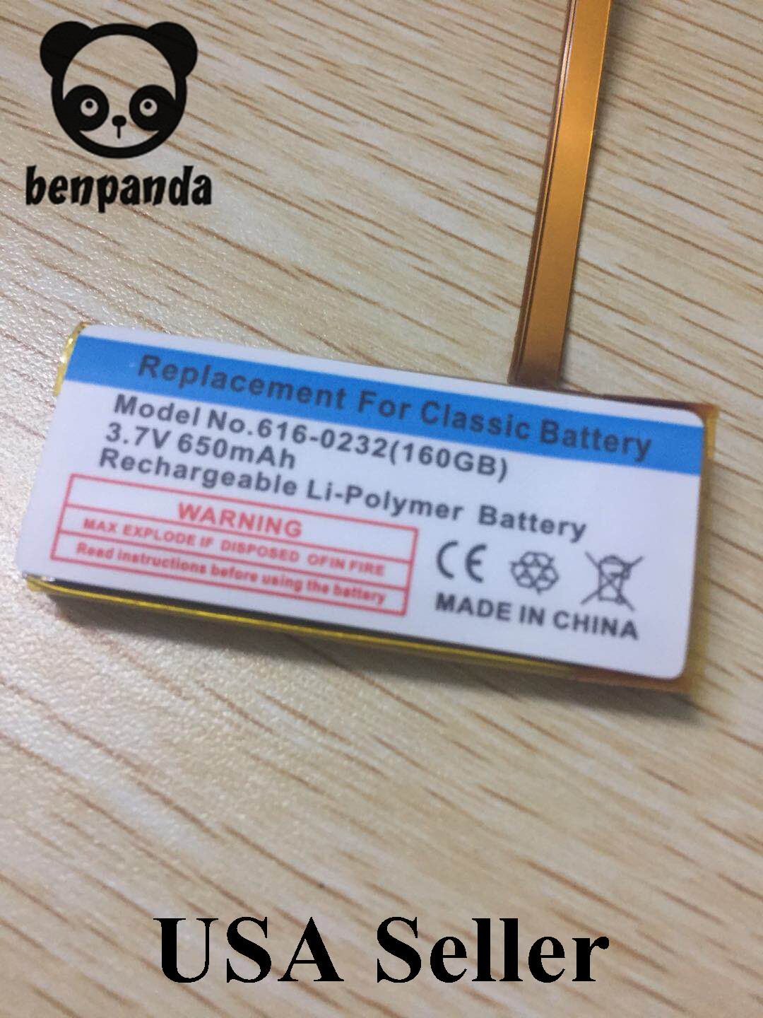 Replacement battery for iPod Classic thin 6th 80GB 120GB 7th 160GB 5th