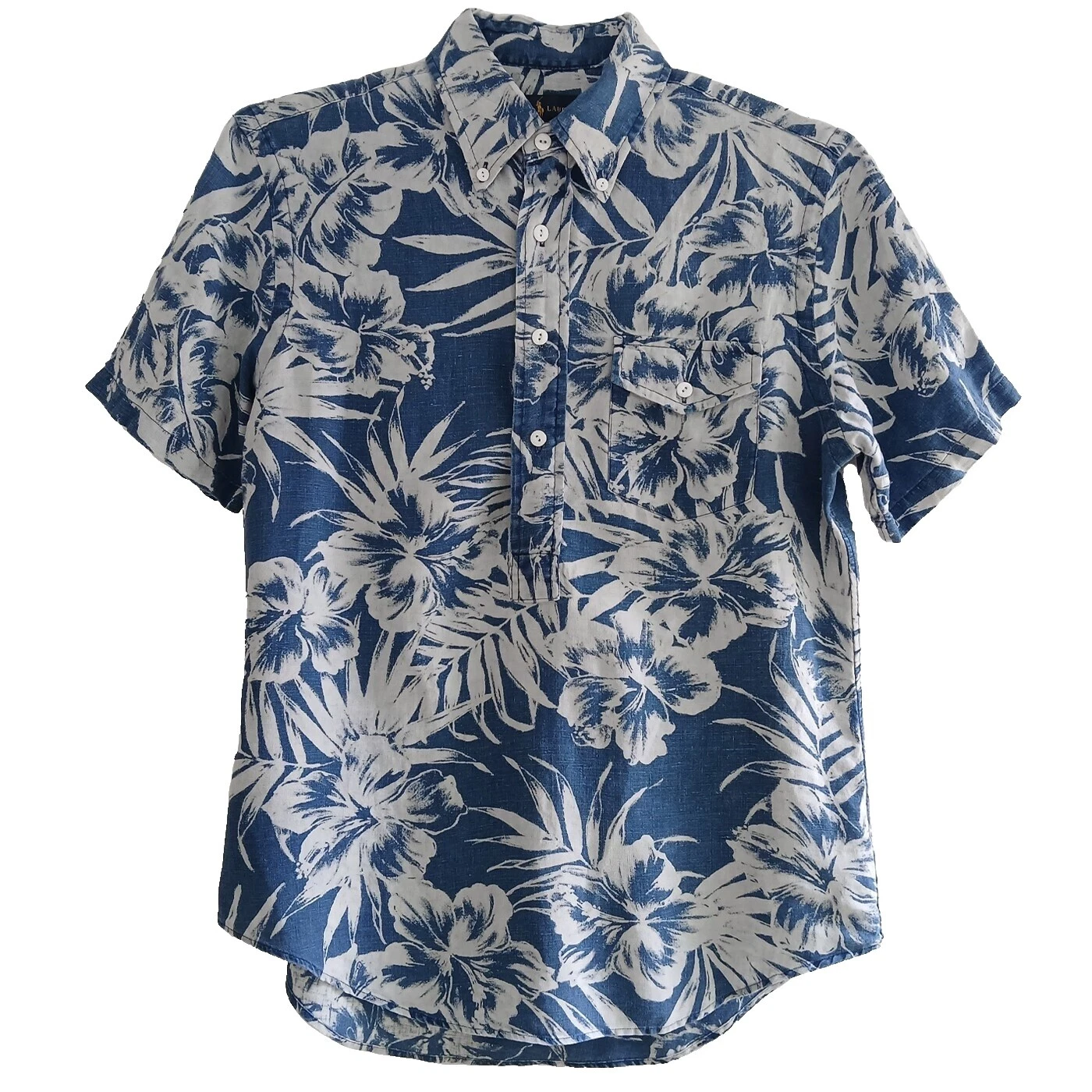 Ralph Lauren 花卉亚麻休闲纽扣衬衫男士