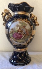 Porcelain Fragonard Courting Couple 14” Large Vase