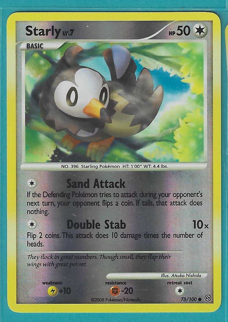 Pokemon Stormfront "Starly"  75/100  Reverse Holo    X1