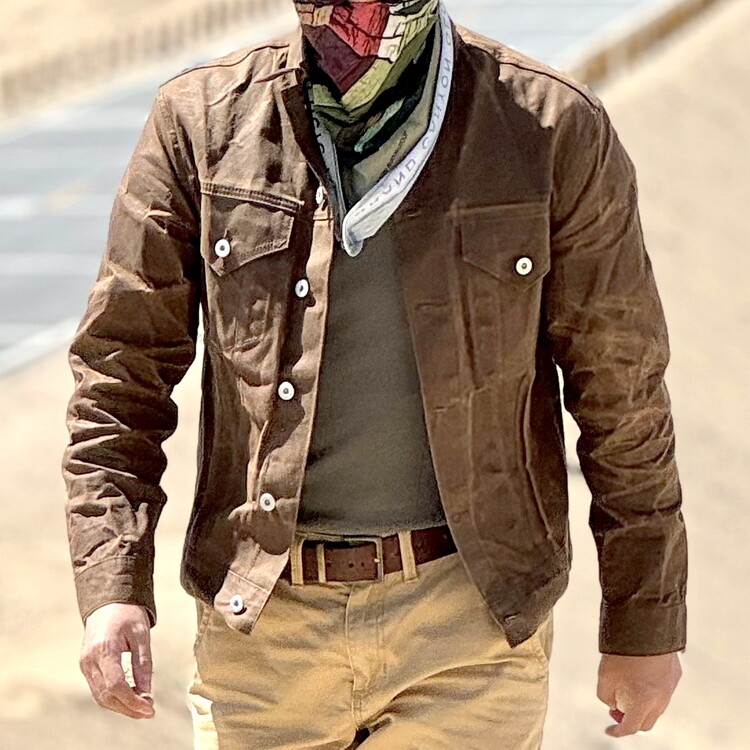 Mens Retro American Western Casual Vintage Style Waxed