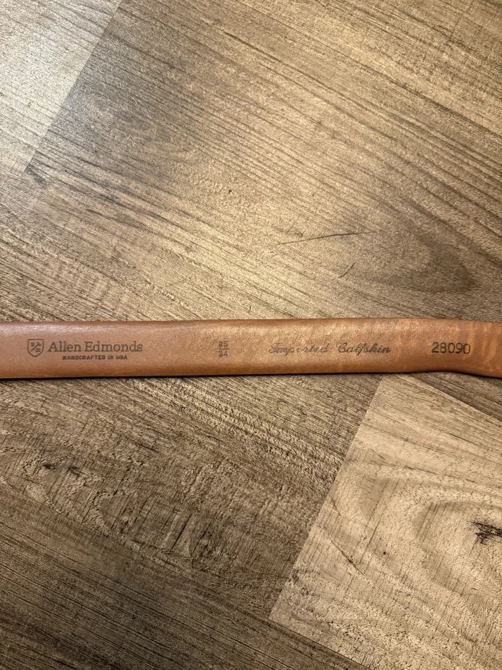 Cinturón Allen Edmonds tejido tostado talla 34 Foto 3 de 4