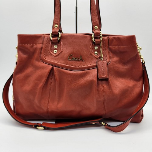 Bolso de hombro COACH 2 vías naranja todo cuero 19243 - Imagen 9 de 18