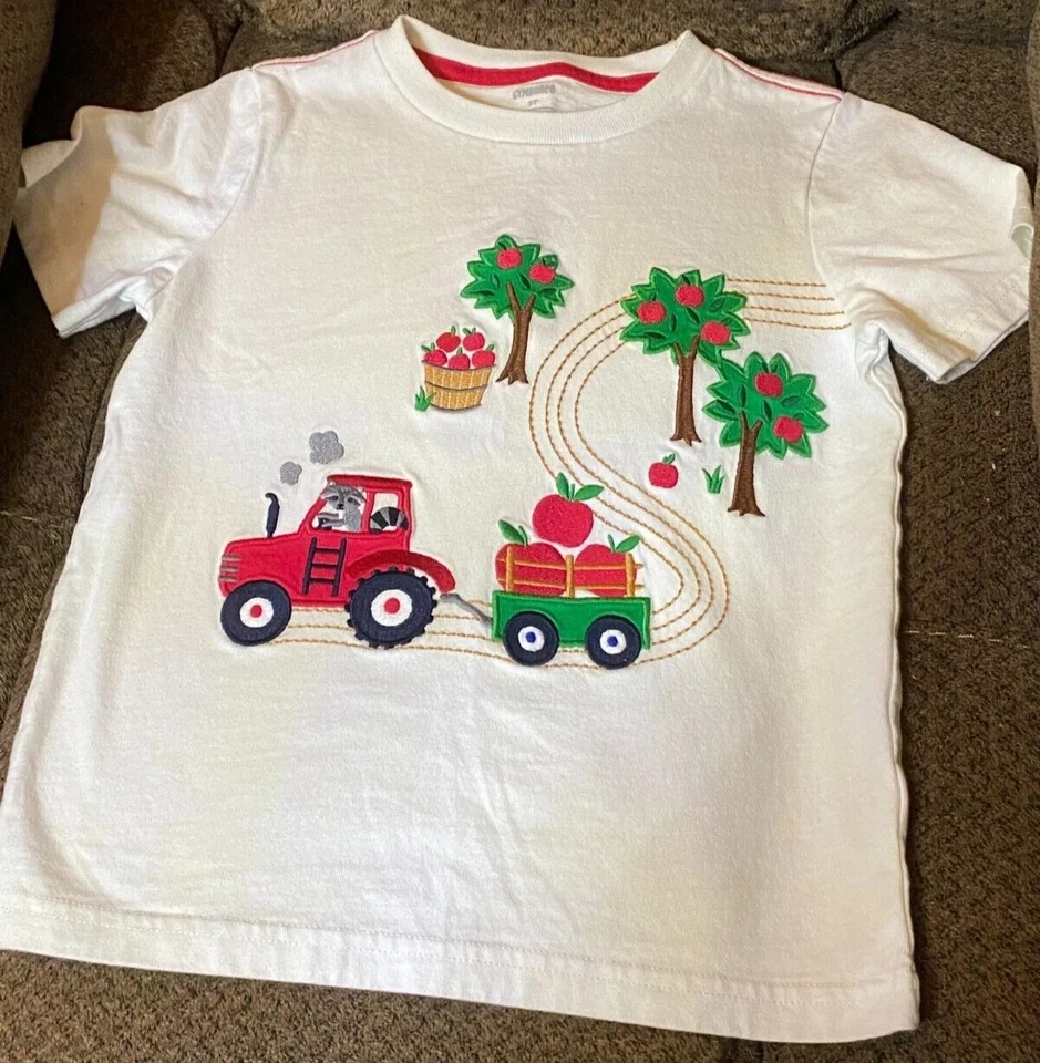 M1!WOW! Camisa Manga Corta GYMBOREE 5T APPLE PICKING Huerto Granja Otoño Cosecha Foto 2 de 2