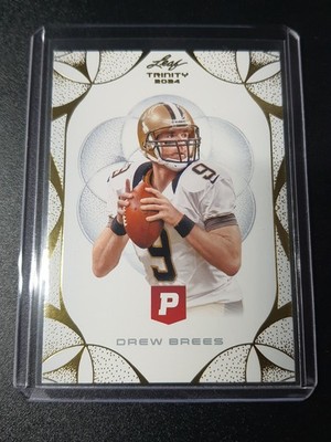 Drew Brees - Leaf Trinity Pristine Football 2024 - New Orleans Saints - Gold
