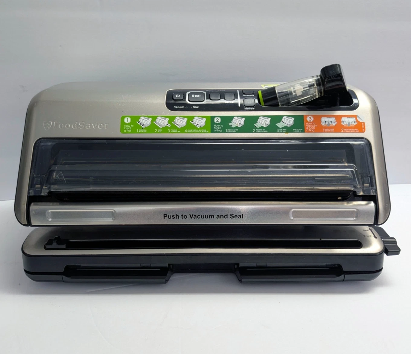 FoodSaver FM5380 2-in-1 Vacuum Sealer Retractable Handheld Marinate TESTED