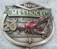 Dow Methocel World Record Louisiana Division Belt Buckle As Is No Swivel 1987