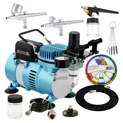 Cool Runner II Dual Fan Air Compressor Professional Airbrushing System Kit wi...