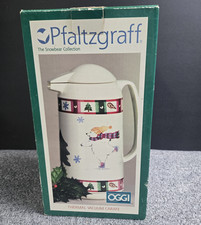 Pfaltzgraff Snowbear Insulated Thermal Carafe White Ceramic Coffee Pot Oggi Nib