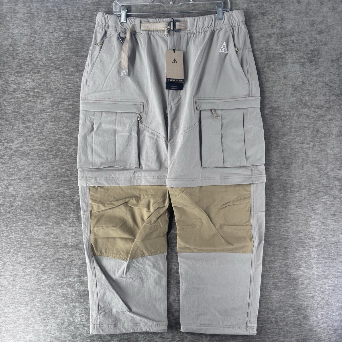 Nike ACG Smith Summit Cargo Pants Convert To Shorts Beige Men's