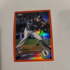 Topps 2011 Chrome Chris Sale Orange Refractor Rookie #205 Chicago White Sox