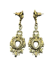 Cherub baroque Victorian style gold tone dangle earrings vintage 