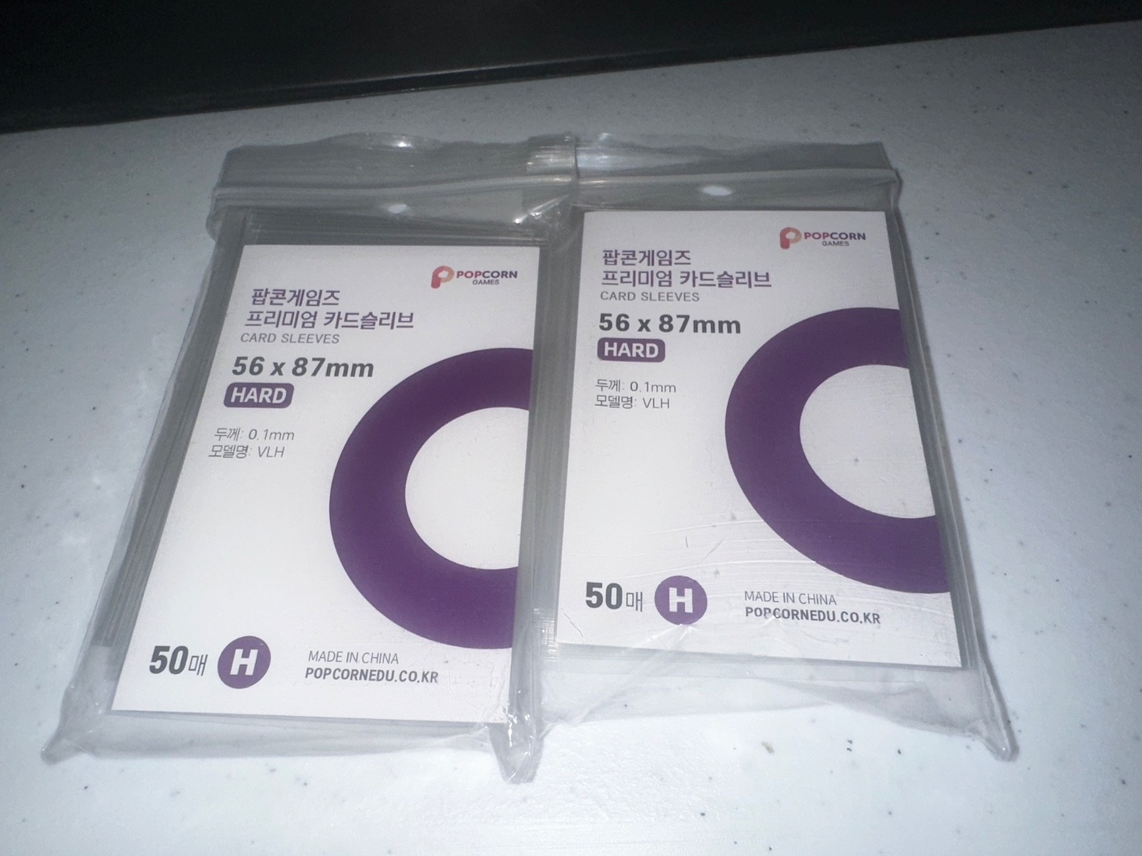 Popcorn Games Premium Photocard Sleeve - Kpop Trading Card 50ct (56×87mm, Hard)