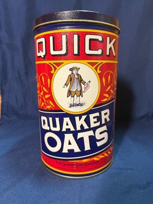 1990 QUICK QUAKER OATS Limited Edition Metal Canister - Excellent Condition