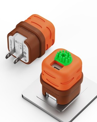 BRIMFORD USB C Charger Adapters with Carrot Silicone Case, 1 pack,