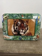 New Tree Free Greetings 16 Cards In Decorative Tin Power & Grace Tigers 4 Design