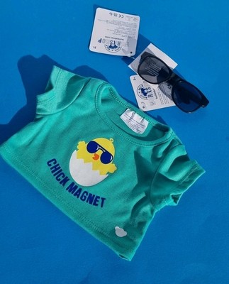 Build A Bear Küken Magnet T-Shirt coole Brillenschirme Ostern 2025 Edition neu mit Etikett 