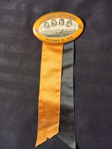 1926 University Of Illinois Homecoming Badge vs. University of Iowa w/ribbon