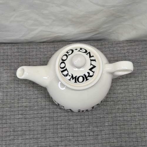 Emma Bridgewater Black Toast & Marmalade Teapot "Tea In Bed" Good Morning w/ Lid - Picture 5 of 10
