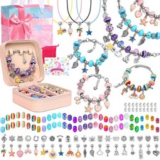 LifeisLuck Charm Bracelet Making Kit, 140 PCS DIY Craft Bead Sets Jewelry Mak...