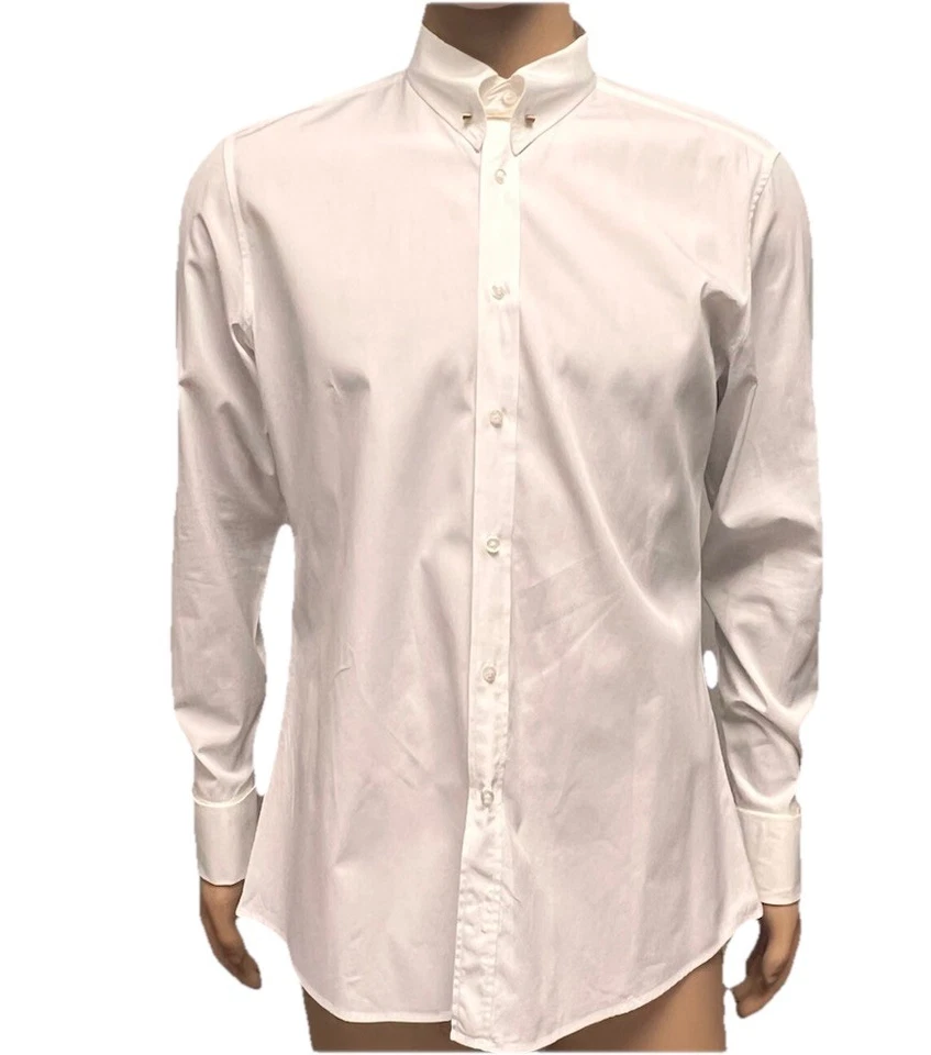 Gucci White Slim Fit Dress Shirt with Collar Pin – Size 42 / 16.5 Made Italy - Image 3 of 4
