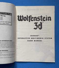 Wolfenstein 3d &mdash; ATARI Jaguar Original Instruction Manual Booklet ONLY