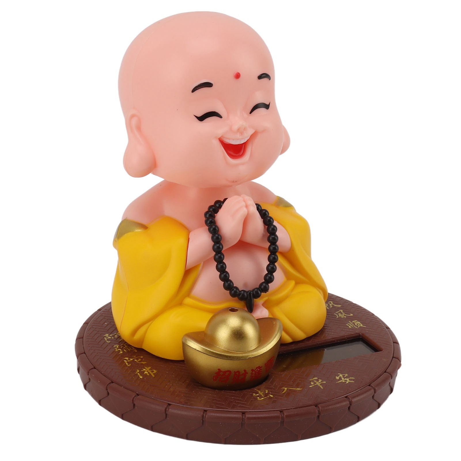 .Small Monk Ornament Solar Powered Nodding Head Little Monk Figurine For Office