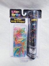 NEW LITE-BRITE REFILL SET 100 PEGS 8 TEMPLATES